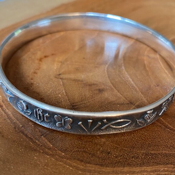 RETIRED James Avery Christian Symbols Bangle Bracelet, Sterling Silver - Picture 5 of 6